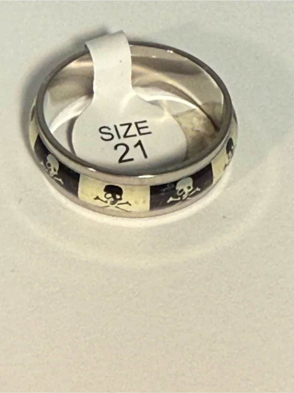 Mixed lot of 10 NWT Men's Black Stainless Steel Skull Accent Ring - Size 10.25